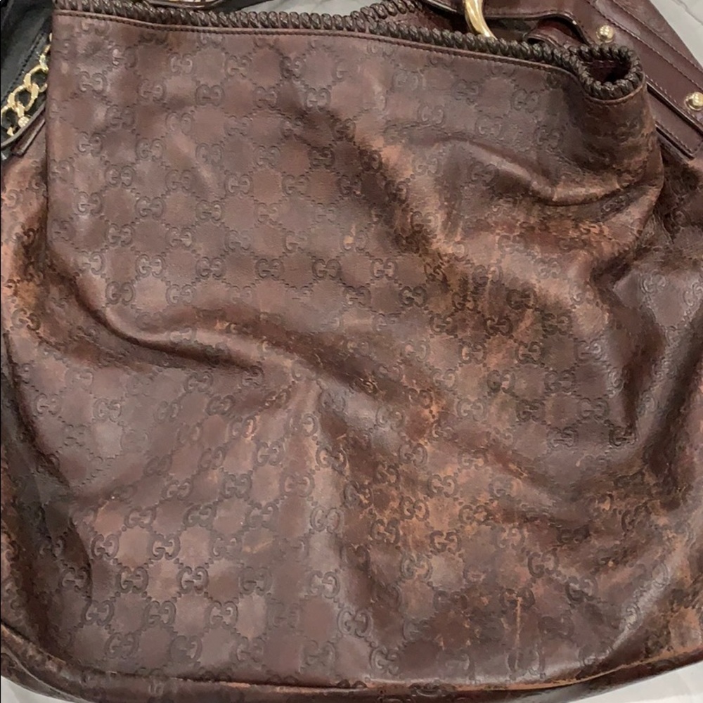 Gucci Monogram Guccisima Leather Horsebit Hobo - Picture 4 of 5